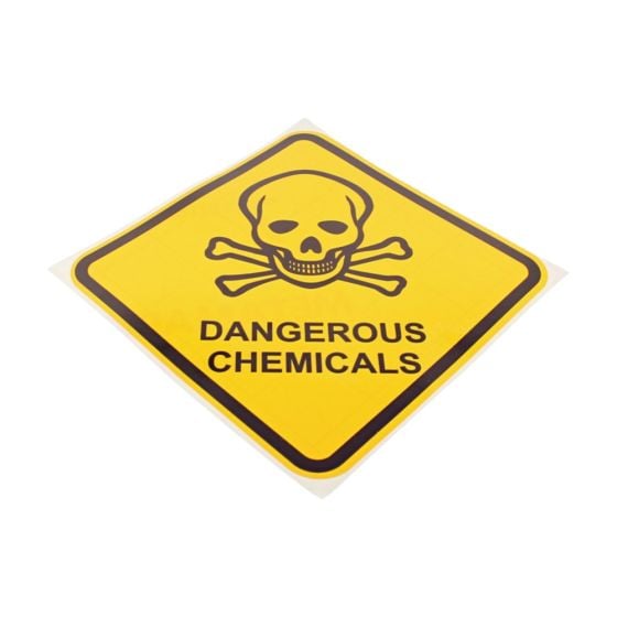 Dangerous Chemicals Self Adhesive Sticker (Diamond) - 100mm x 100mm