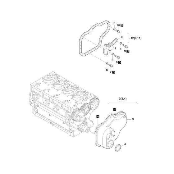 Timing Cover Assembly for Hatz 2L41C Diesel Engines