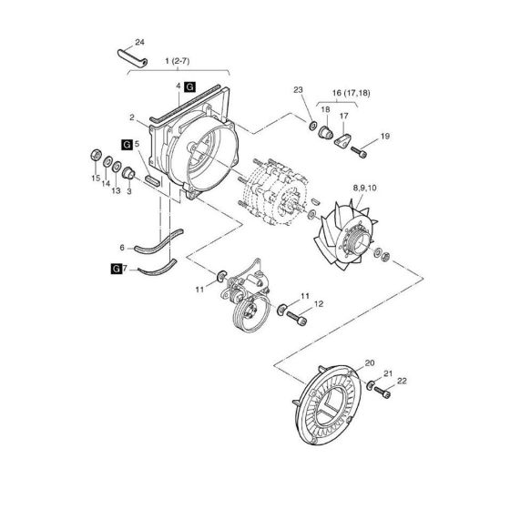 Blower Assembly for Hatz 2L41C Diesel Engines