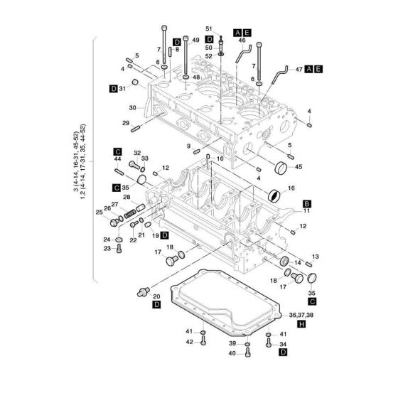 Crankcase Assembly for Hatz 2L41C Diesel Engines