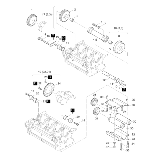 Compensation Of Masses Assembly For Hatz 2m41 Diesel Engine