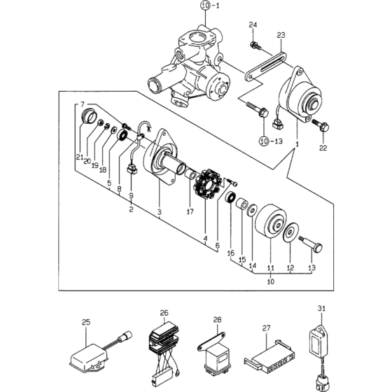 Generator Assembly for Yanmar 2TNE68 Engine