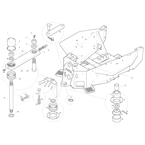 Centre Pivot and Rear Frame for Benford Terex Mecalac 3000 Dumpers