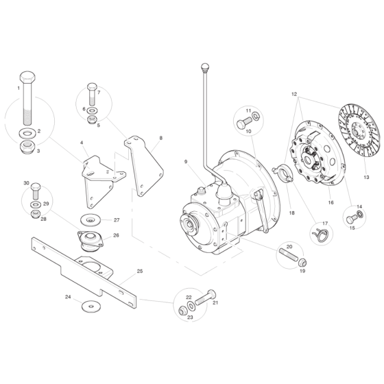 Gearbox and Clutch for Benford Terex Mecalac 3000 Dumpers