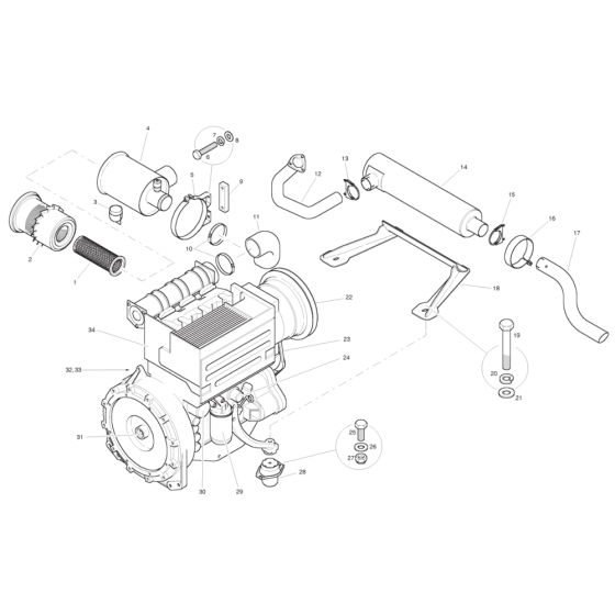 Engine for Benford Terex Mecalac 3000 Dumpers