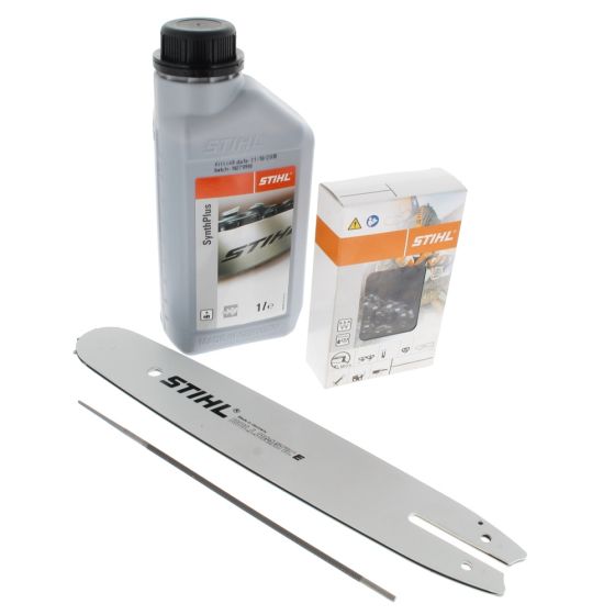 16" 3/8"P 1.3mm (.050") Chain Bar Oil & File Kit for Stihl MS200, MS231 Chainsaws