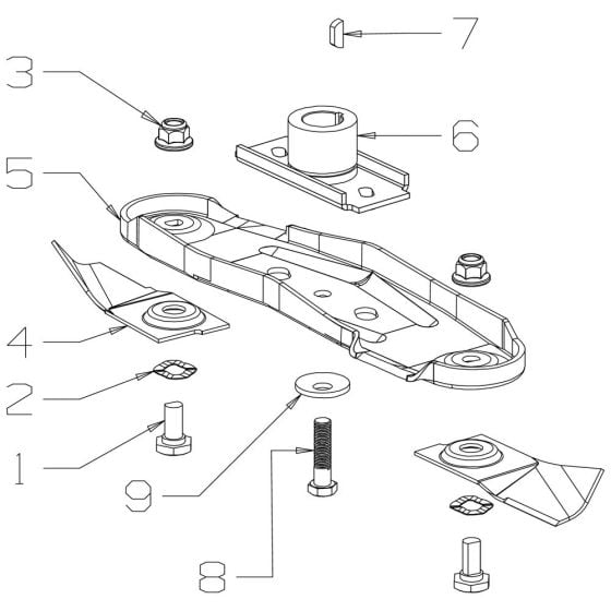 Blade (460mm) Assembly for Masport 300AL (2015 Oct 483798) Mower