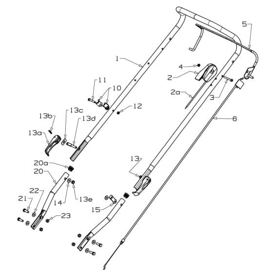 Handle Assembly for Masport 300AL (2015 Oct 483798) Mower