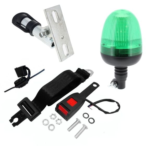 Static Seatbelt Warning System LED Flexi DIN Beacon c/w Folding Spigot