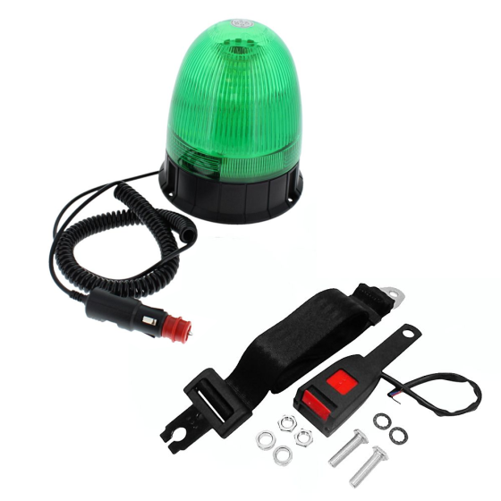 Green LED Static Seat Belt Warning Kit Magnetic Beacon