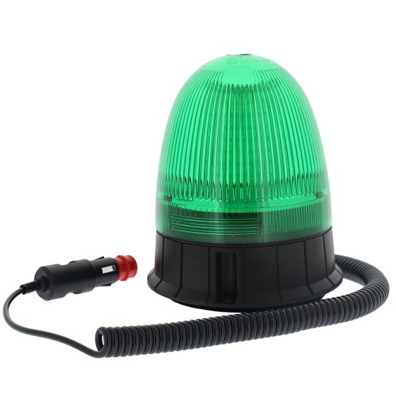 LED Green Flashing Beacon (High Profile) - Magnetic & 3 Bolt Fixing