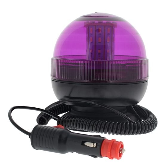 LED Purple Flashing Beacon (1/2 Lens) - Magnetic Fixing