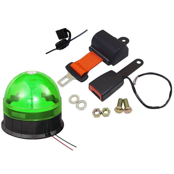 Green LED Seat Belt Warning Kit with T3 Bolt Beacon