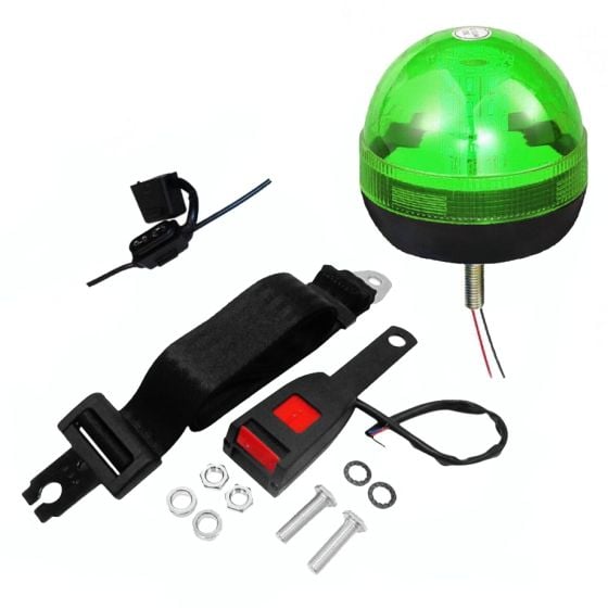 Green LED Static Seat Belt Warning Kit Single Bolt Beacon