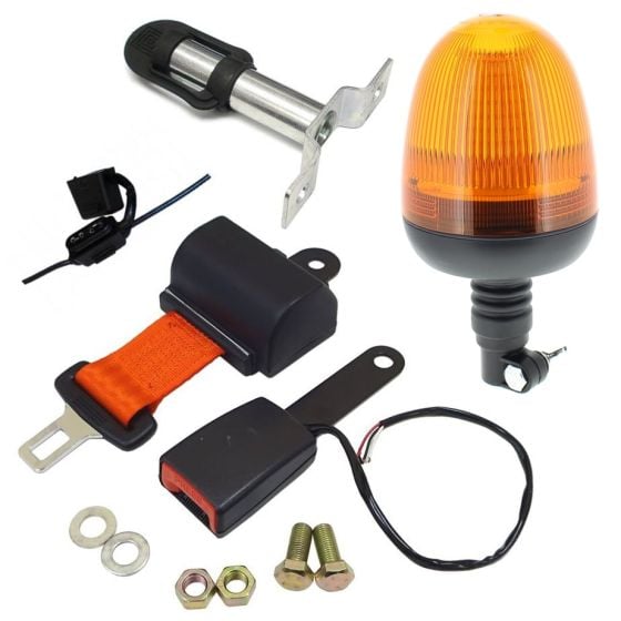 Seatbelt Warning System LED Amber Flexi DIN Beacon c/w Twin Bolt On Spigot