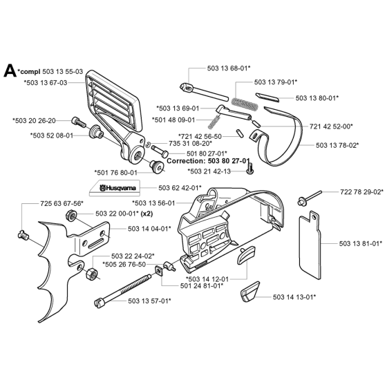 Chain Brake Assembly For Husqvarna 3120 Chainsaw 