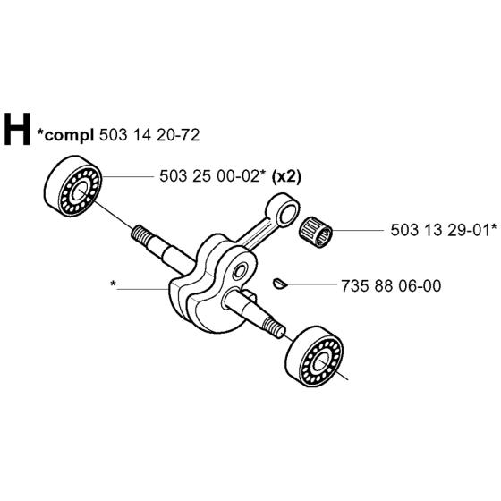 Crankshaft Assembly For Husqvarna 3120 Chainsaw 