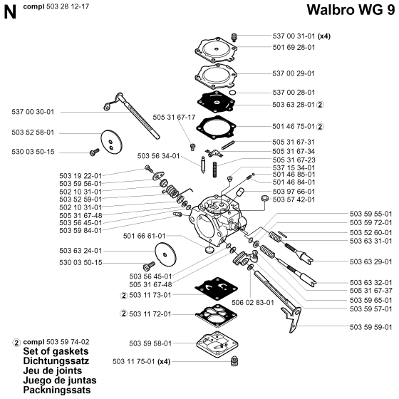 Carburetor Details Assembly For Husqvarna 3120K Disc Cutters