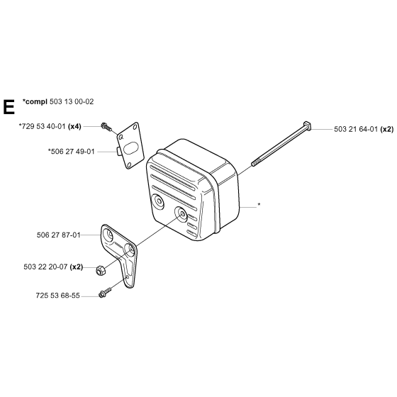 Muffler Assembly For Husqvarna 3120K Disc Cutters