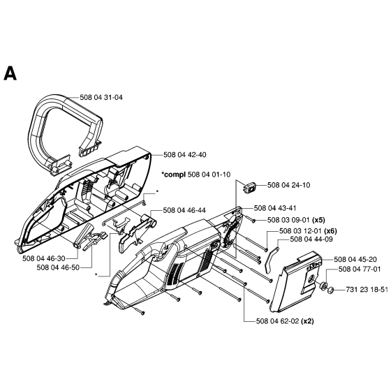 Chassis / Frame Assembly for Husqvarna 317 Electric Chainsaws