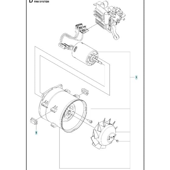 Fan Assembly for Husqvarna 320iB US Battery Blower