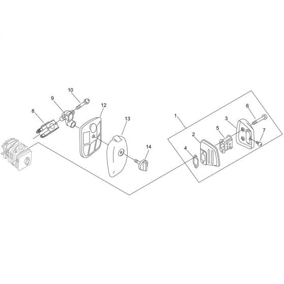 Muffler for Shindaiwa 320TS Chainsaw