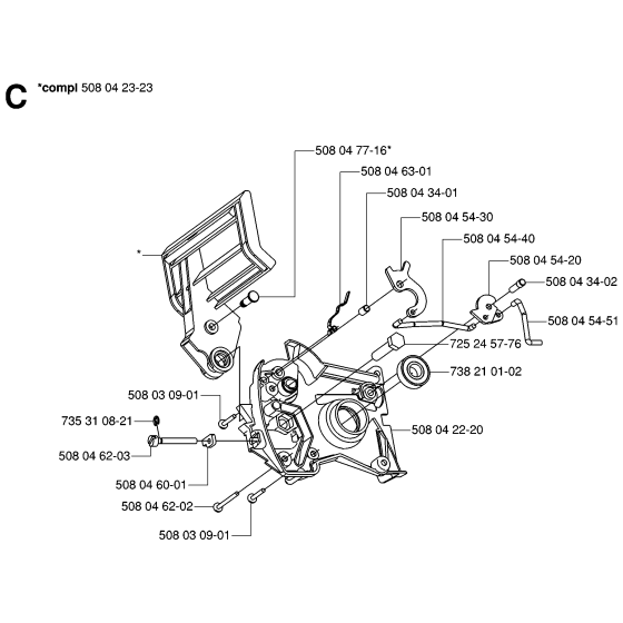 Chain Brake Assembly for Husqvarna 321 Electric Chainsaws