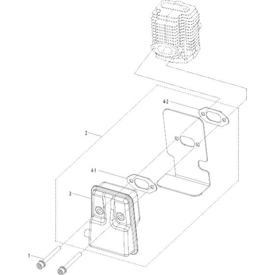 Muffler Assembly for Husqvarna 321 S15, 2016-11 Sprayers