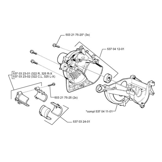 Crankcase for Husqvarna 322 C Trimmer/ Edgers