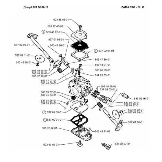 Carburetor Details for Husqvarna 322 C Trimmer/ Edgers