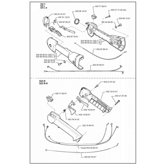 Throttle Controls for Husqvarna 322 L Trimmer/ Edgers