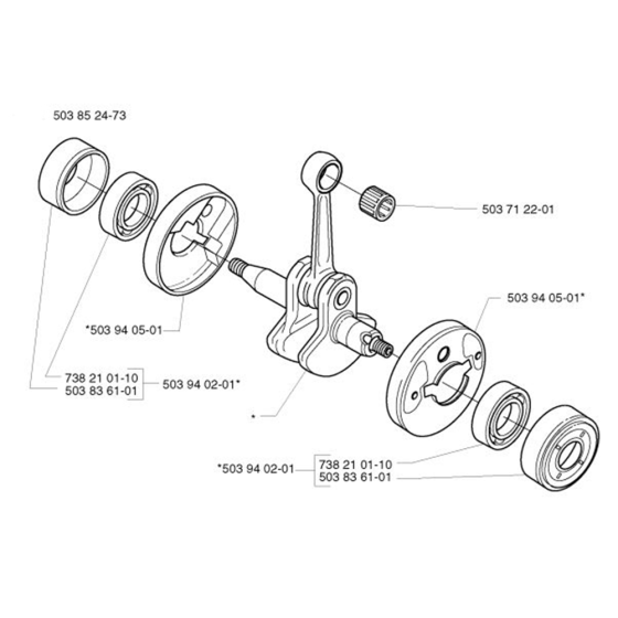 Crankshaft for Husqvarna 322 T Trimmer/ Edgers