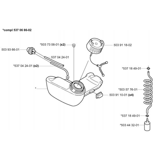 Fuel Tank for Husqvarna 323 C Trimmer/ Edgers