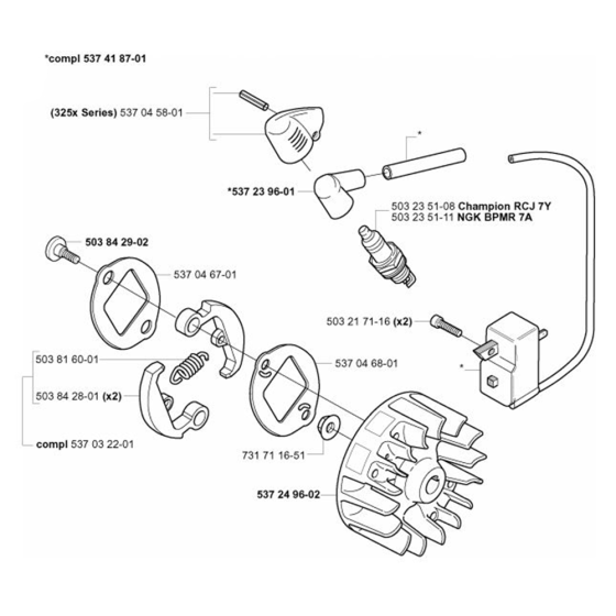 Ignition System & Clutch for Husqvarna 323 C Trimmer/ Edgers