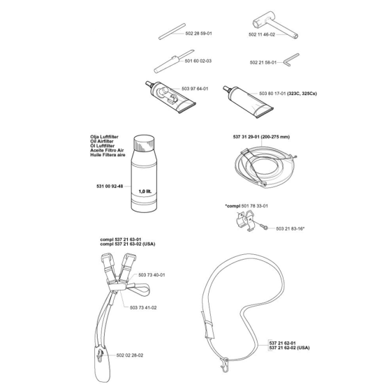 Accessories-1 for Husqvarna 323 C Trimmer/ Edgers