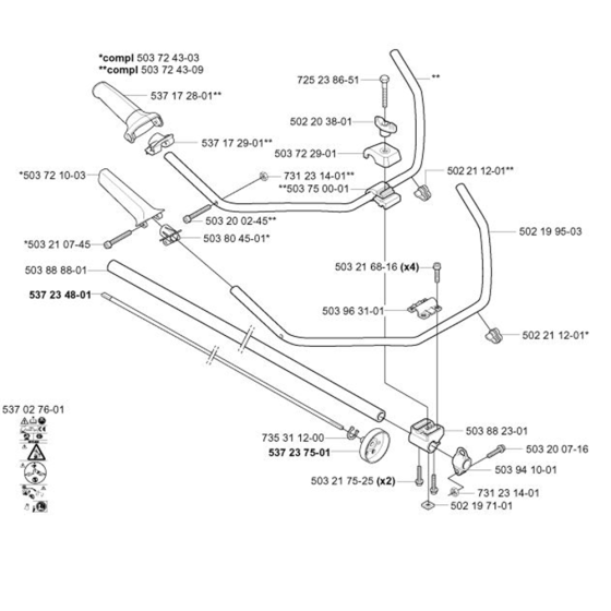 Shaft & Handle-2 for Husqvarna 323 C Trimmer/ Edgers