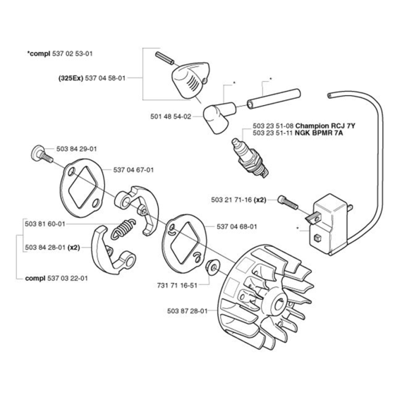 Ignition System  for Husqvarna 323 E Trimmer/ Edgers