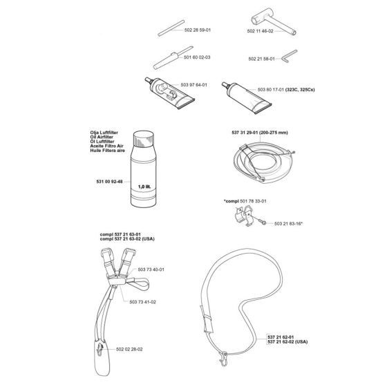 Accessories-1 for Husqvarna 323 L Trimmer/ Edgers