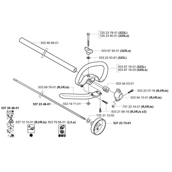 Shaft & Handle-1 for Husqvarna 323 L Trimmer/ Edgers