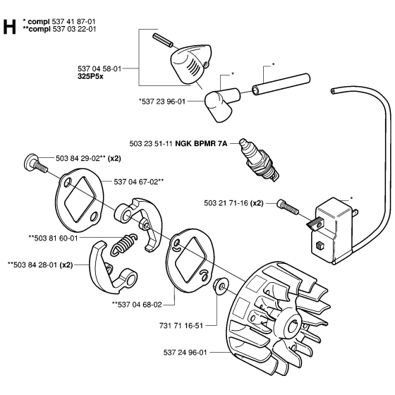 Ignition System & Clutch Assembly for Husqvarna 323P Pole Pruners