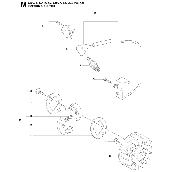 Ignition System & Clutch Assembly For Husqvarna 323R Brushcutter