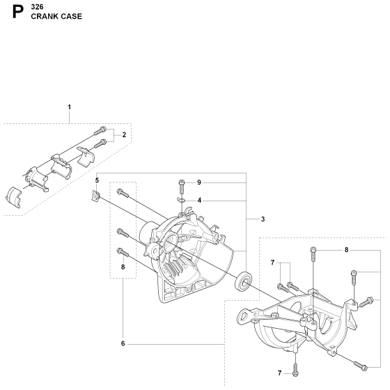 Crankcase & Clutchdrum Assembly For Husqvarna 323R Brushcutter