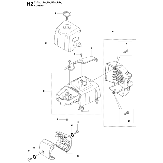 Cover Assembly For Husqvarna 323RII Brushcutter