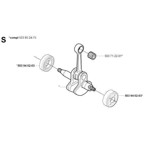 Crankshaft Assembly For Husqvarna 323RJX Brushcutter