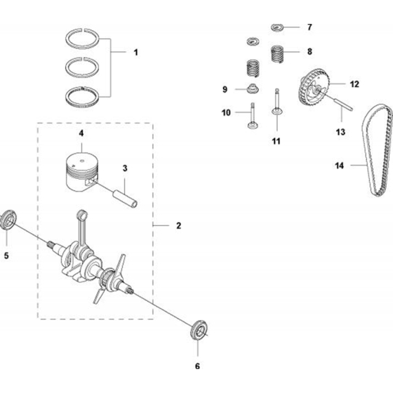 Piston & Crankshaft for Husqvarna 324 L Trimmer/ Edgers