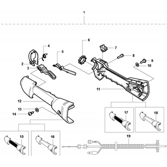 Handle & Controls for Husqvarna 324 L Trimmer/ Edgers