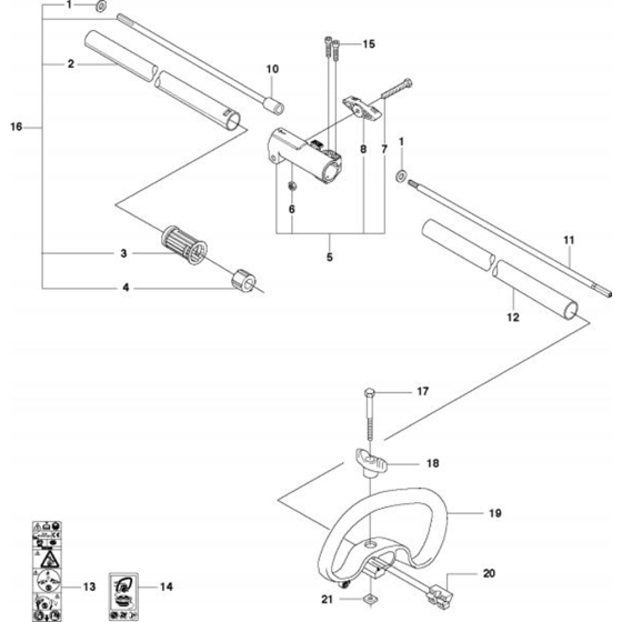 Shaft & Handle for Husqvarna 324 LDx Trimmer/ Edgers