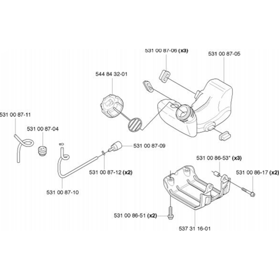 Fuel Tank for Husqvarna 324 LDx Trimmer/ Edgers