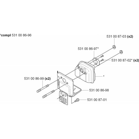 Muffler for Husqvarna 324 LDx Trimmer/ Edgers