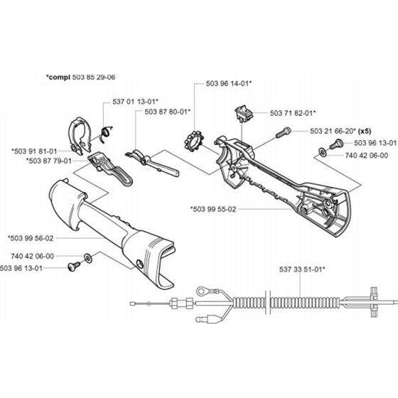 Handle & Controls  for Husqvarna 324 LX Trimmer/ Edgers